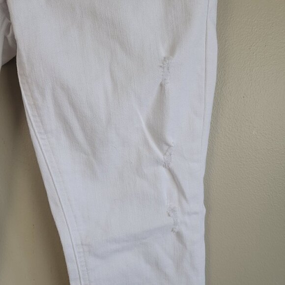 Pistola Skinny Distressed White Mid Rise Jegging Ankle Crop Stretch Jeans 26 - Picture 10 of 16